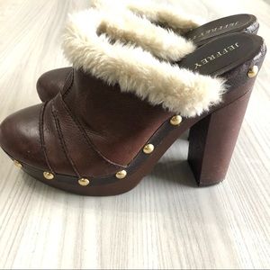 Jeffrey Tyler Brown Studded Mules Size 7